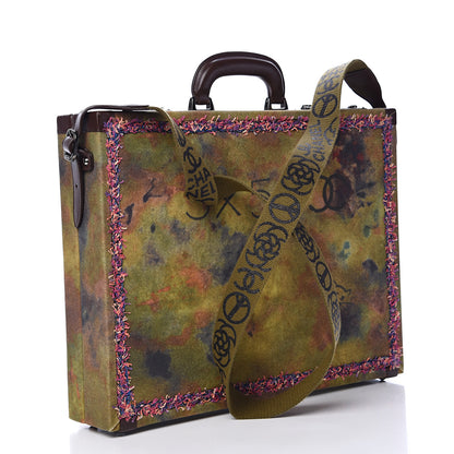Chanel Washed Toile Graffiti On The Pavements Briefcase Khaki Multicolor 2 of 13