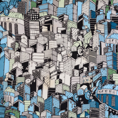 Louis Vuitton Silk Carre Downtown Square Scarf Blue 1 of 5