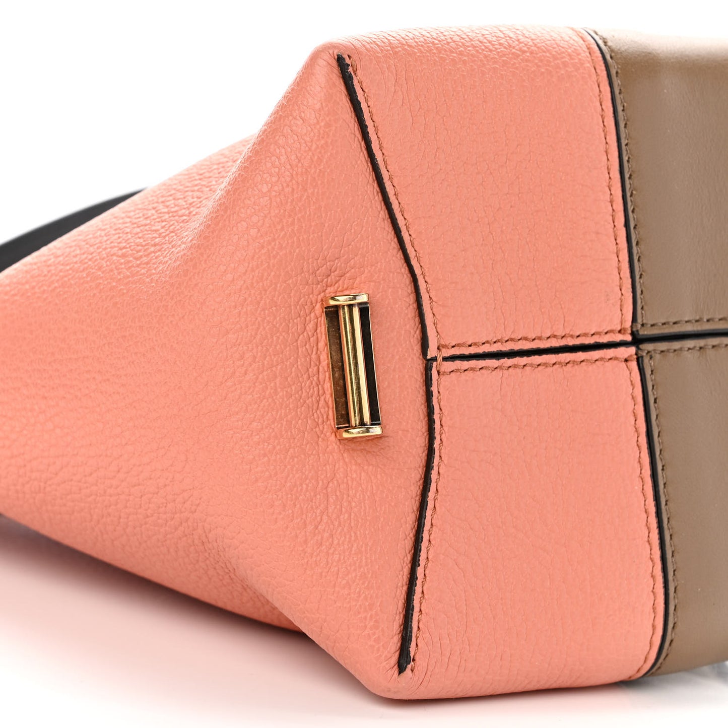 Sugar Goatskin Calfskin Mini GV Bucket Bag Coral Taupe