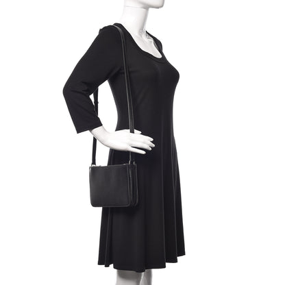 Burberry Grainy Goatskin Penhurst D-Ring Triple Zip Crossbody Bag Black 2 of 14