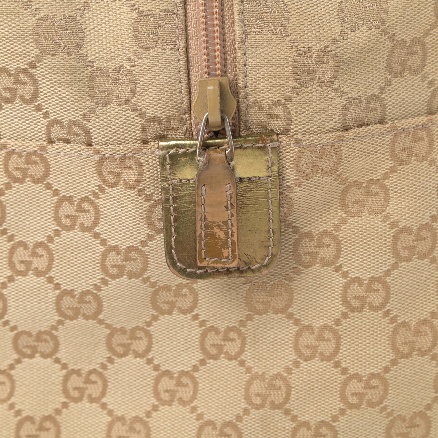 Gucci GG Monogram Web Medium Collapsible Carry On Duffle Beige Gold 17 of 17