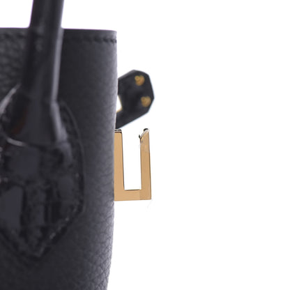 Hermes Togo Shiny Niloticus Crocodile Birkin Touch 25 Black 20 of 38