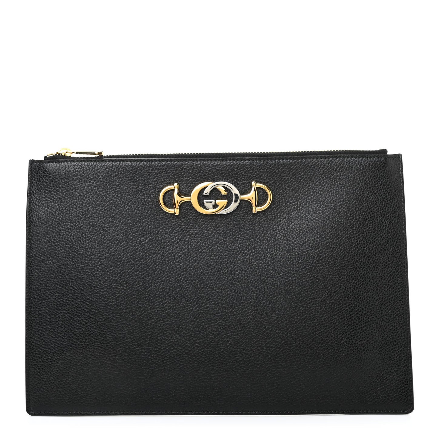 Grainy Calfskin Zumi Pouch Black