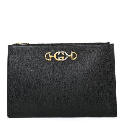 Gucci Grainy Calfskin Zumi Pouch Black 1 of 8
