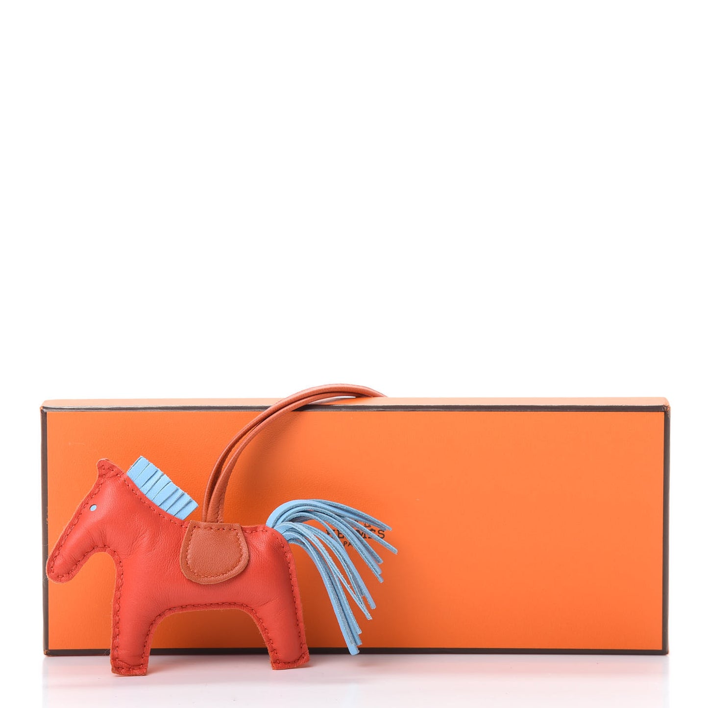 Milo Lambskin Grigri Rodeo Horse Bag Charm PM Capucine Celeste Cornaline