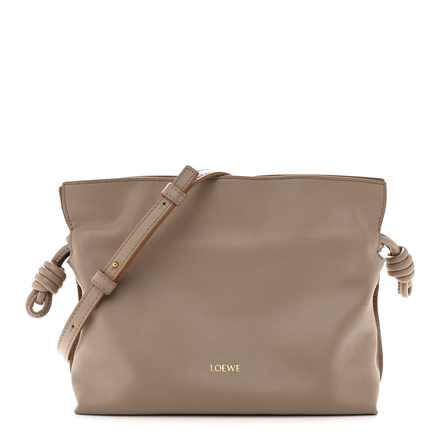 Calfskin Mini Flamenco Knot Clutch Sand