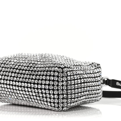 Alexander Wang Mesh Crystal Rhinestone Mini Heiress Pouch Black Silver 8 of 9
