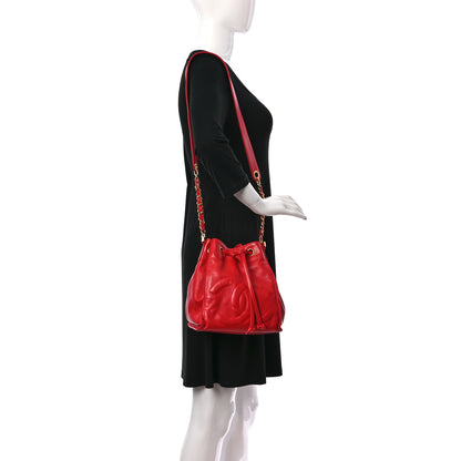 Chanel Lambskin CC Drawstring Shoulder Bag Red 2 of 22
