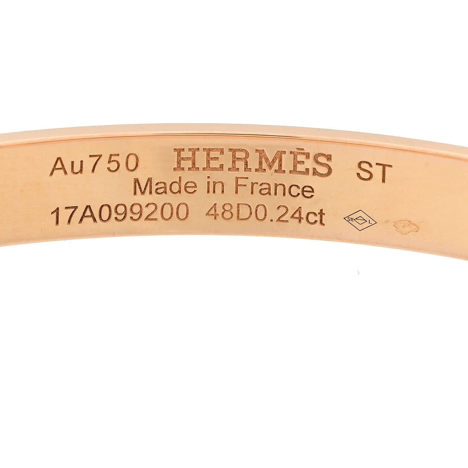 Hermes 18K Rose Gold Diamond PM Collier De Chien Bracelet ST 4 of 5