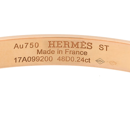 Hermes 18K Rose Gold Diamond PM Collier De Chien Bracelet ST 4 of 5