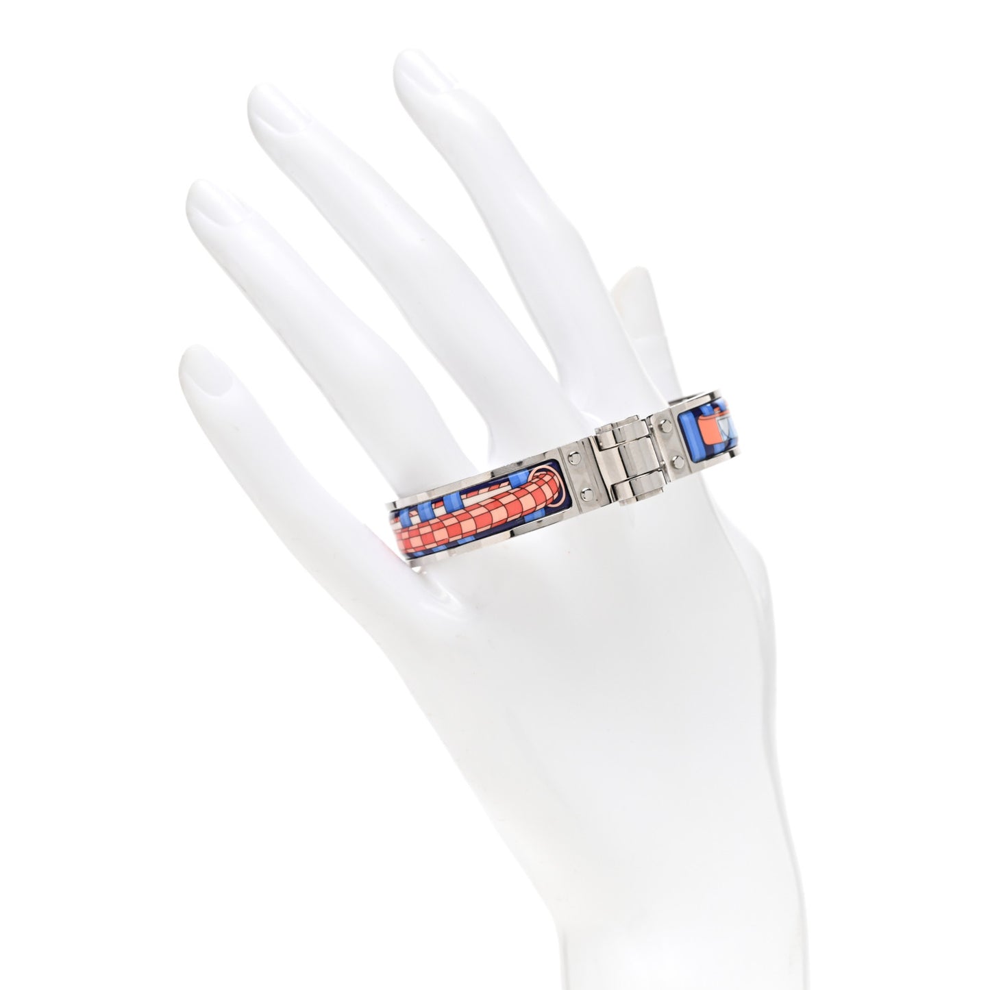 Enamel Printed Narrow Colliers De Chiens Hinged Bracelet S
