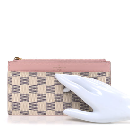 Louis Vuitton Damier Azur Slim Purse Rose Ballerine 2 of 6