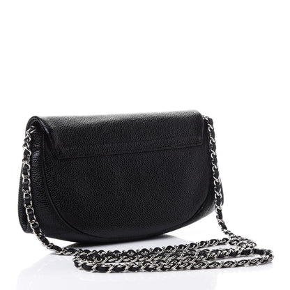 Chanel Caviar Half Moon Wallet On Chain WOC Black 2 of 4