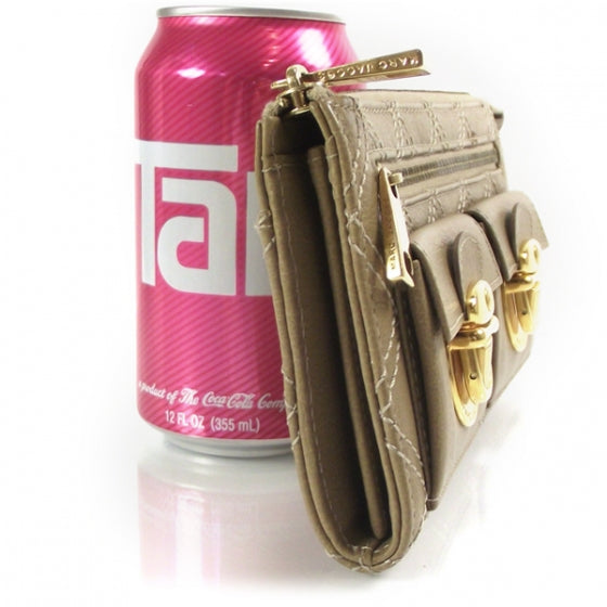 Leather Quilted Zip Wallet