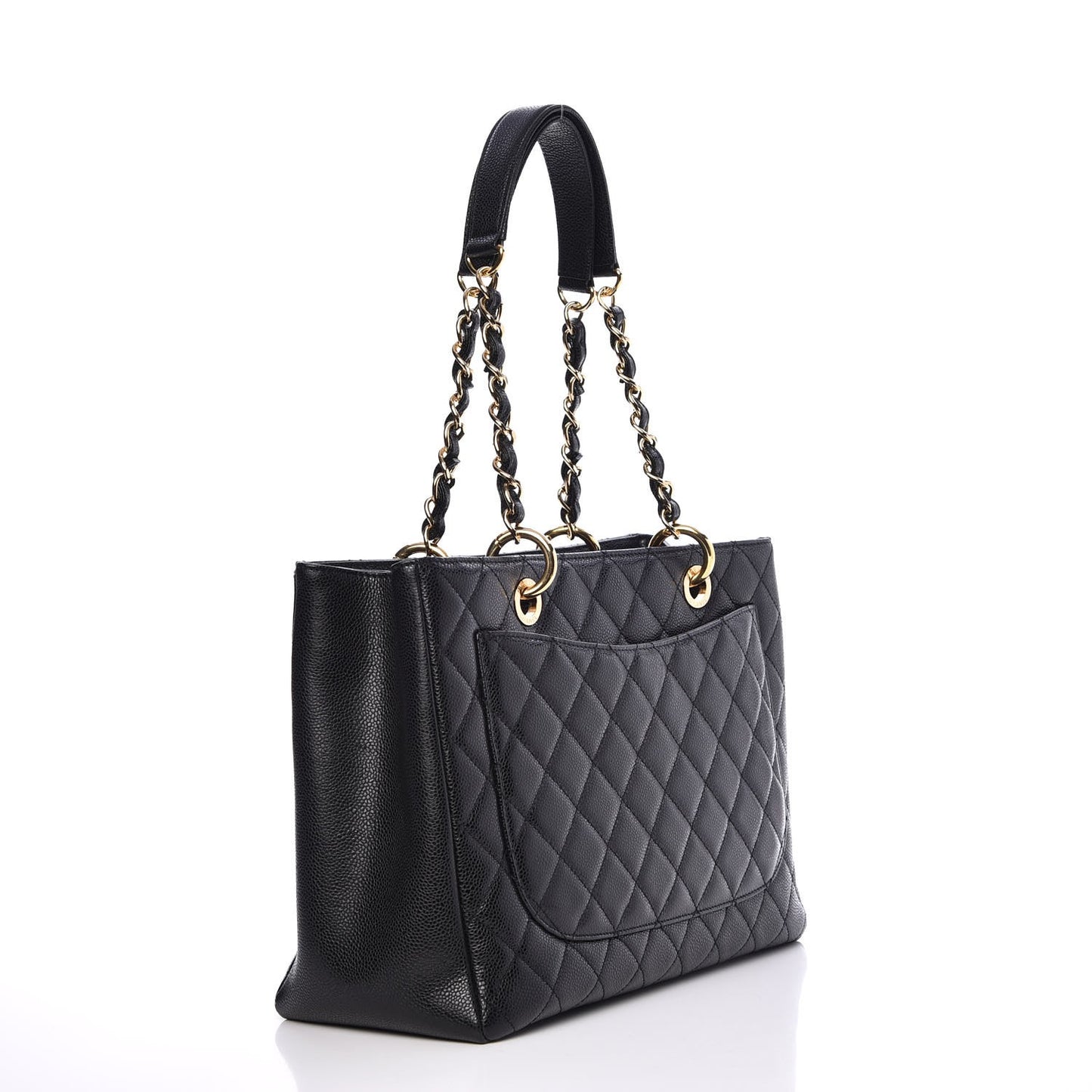 Caviar Quilted Grand Shopping Tote GST Black