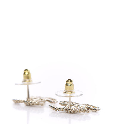 Chanel Crystal Chain CC Earrings Gold 3 of 5
