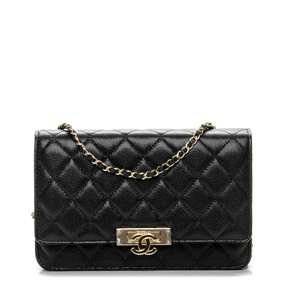 Chanel Caviar Quilted Golden Class Wallet On Chain WOC Black 1 of 8
