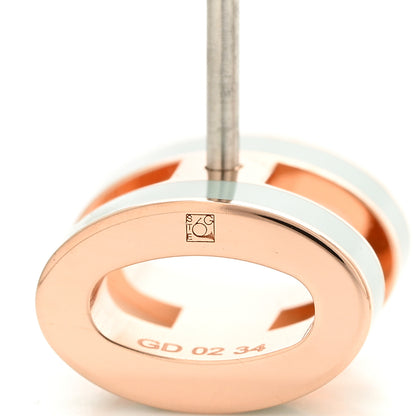 Hermes Rose Gold Lacquered Mini Pop H Earrings Bleu Zephyr 5 of 6