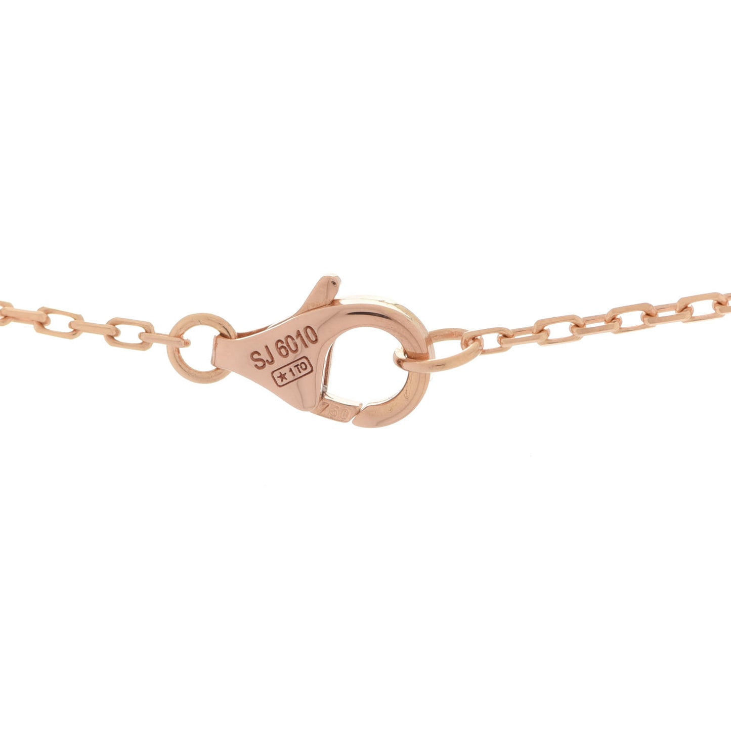 18K Pink Gold Diamond Logo Paved Pendant Necklace
