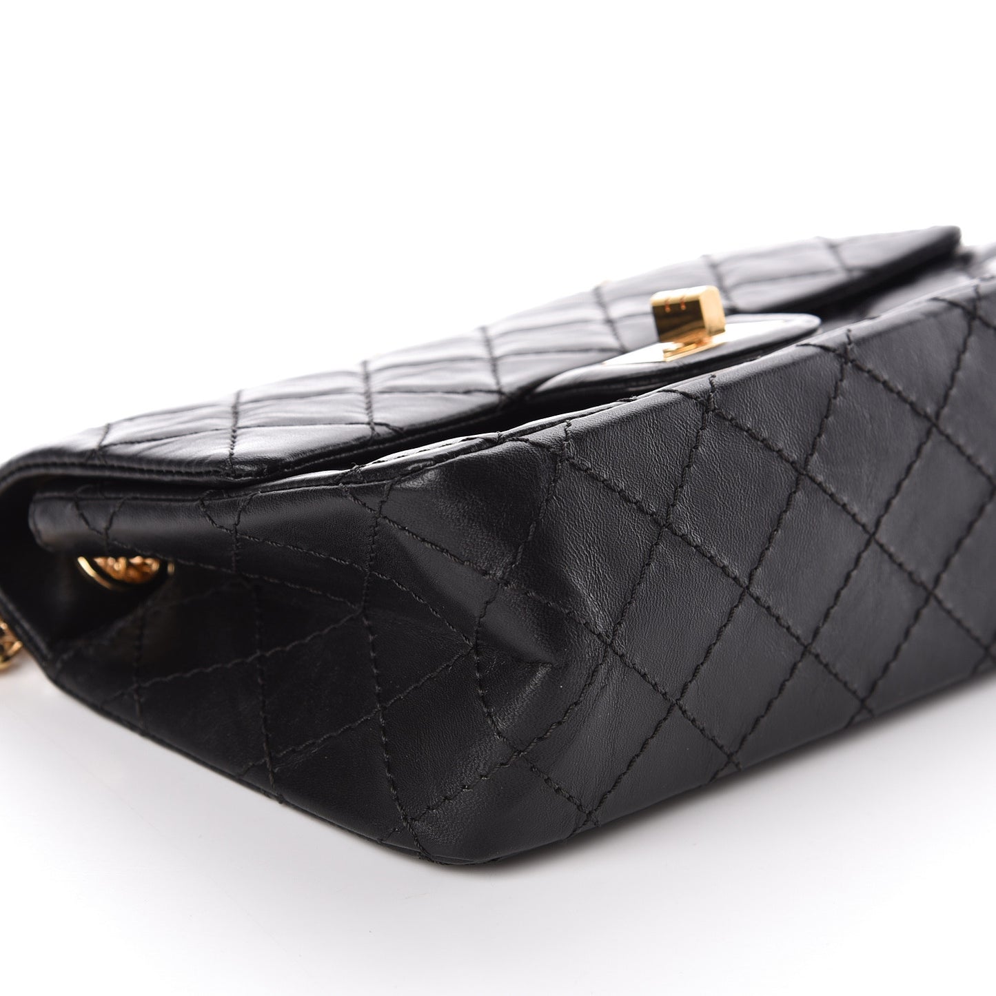 Aged Calfskin Quilted 2.55 Reissue Mini Flap Black