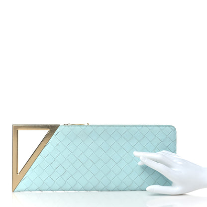 Bottega Veneta Nappa Intrecciato Small BV Rim Clutch Light Blue 2 of 7