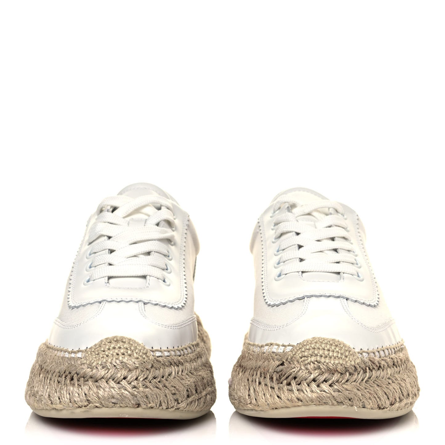 Toile Calfskin Espasneak Flat Sneaker 41 Ivory