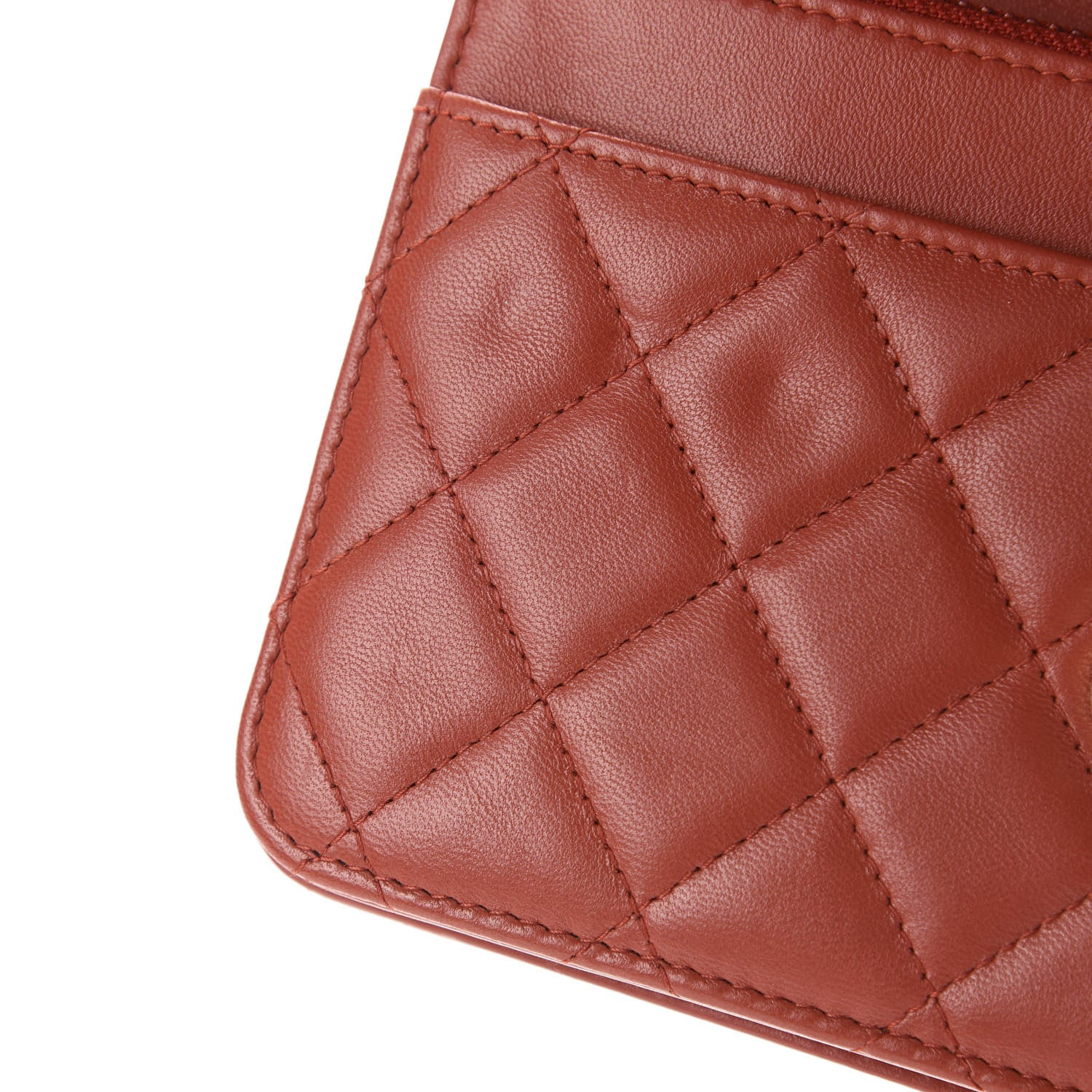 Chanel Lambskin Quilted Trendy CC Wallet On Chain WOC Red 12 of 14