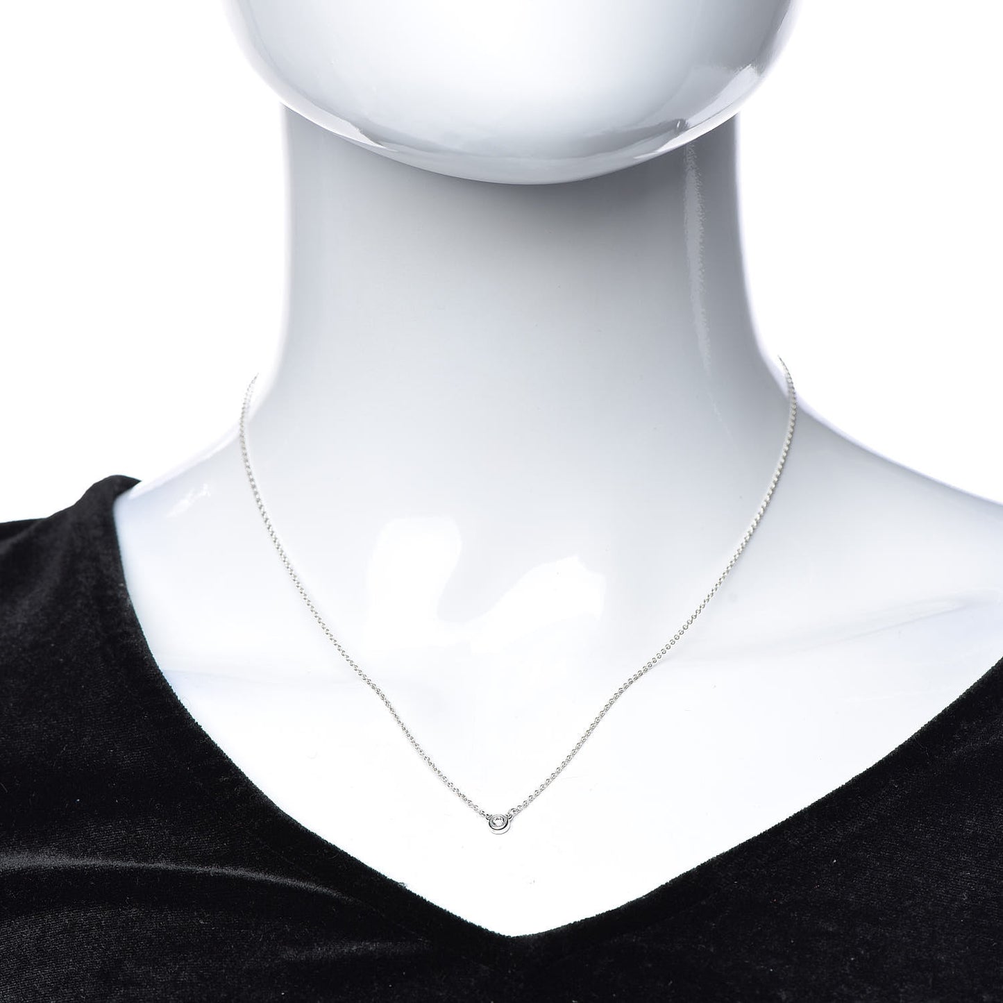 Sterling Silver Diamond .05ct Elsa Peretti Diamonds by the Yard Pendant Necklace