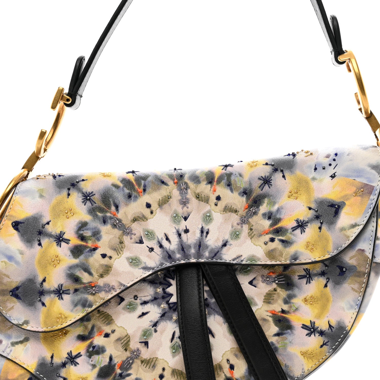 Christian Dior Calfskin Embroidered Kaleidiorscopic Saddle Bag Multicolor 5 of 10