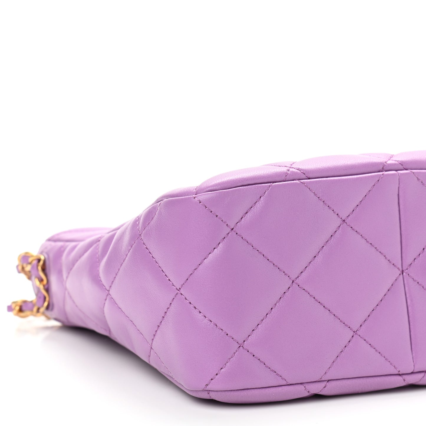 Lambskin Quilted Small Pick Me Up Hobo Purple