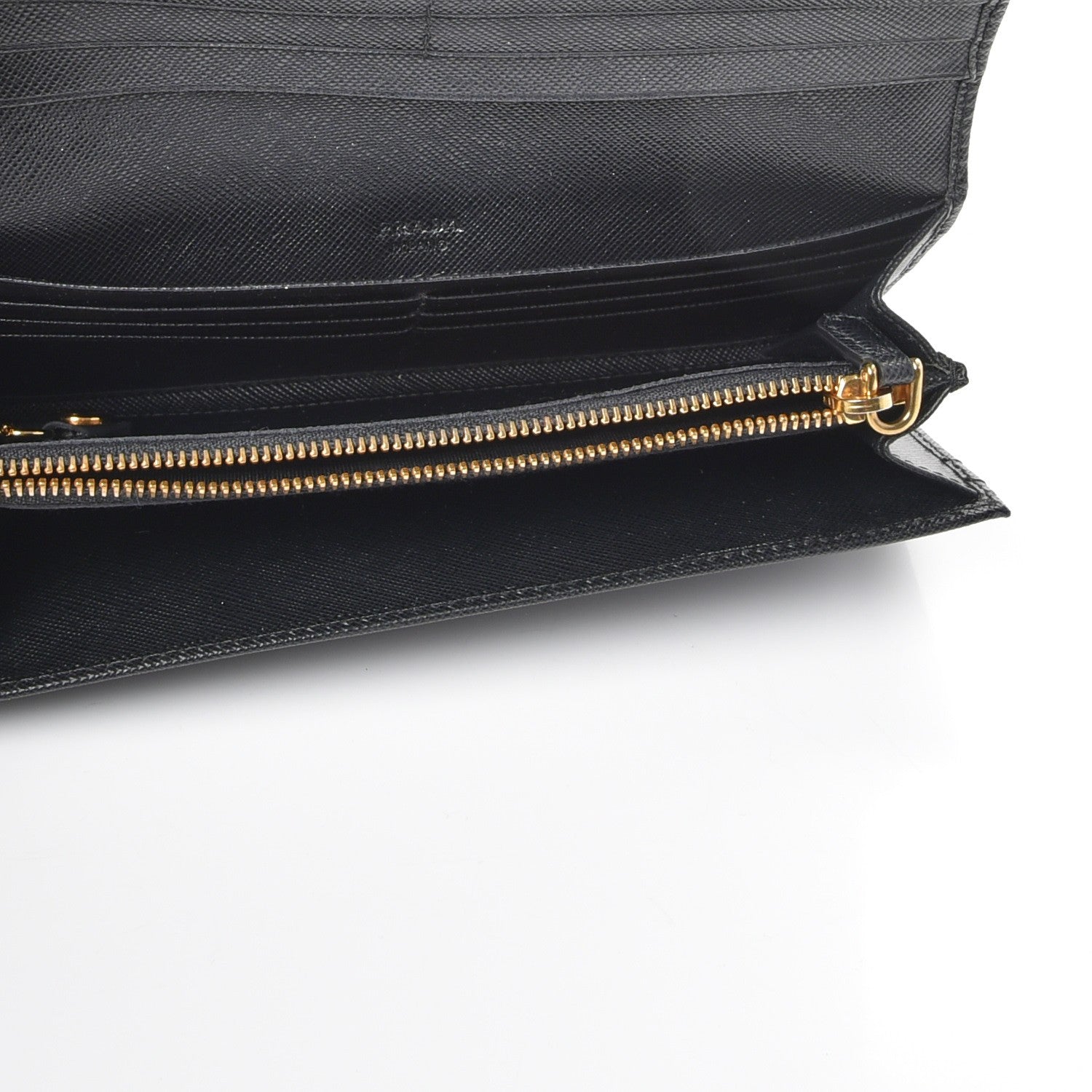 Prada Saffiano Bow Continental Wallet Nero Black 7 of 13