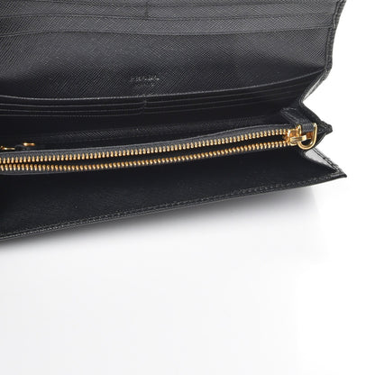 Prada Saffiano Bow Continental Wallet Nero Black 7 of 13
