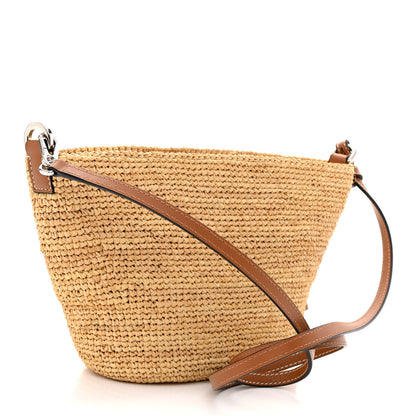 Loewe Calfskin Raffia Paulas Ibiza Pochette Bag Natural Tan 3 of 10