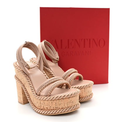 Valentino Garavani Calfskin Vlogo Summerblocks Platform Sandals 40 Rose Cannelle 9 of 9