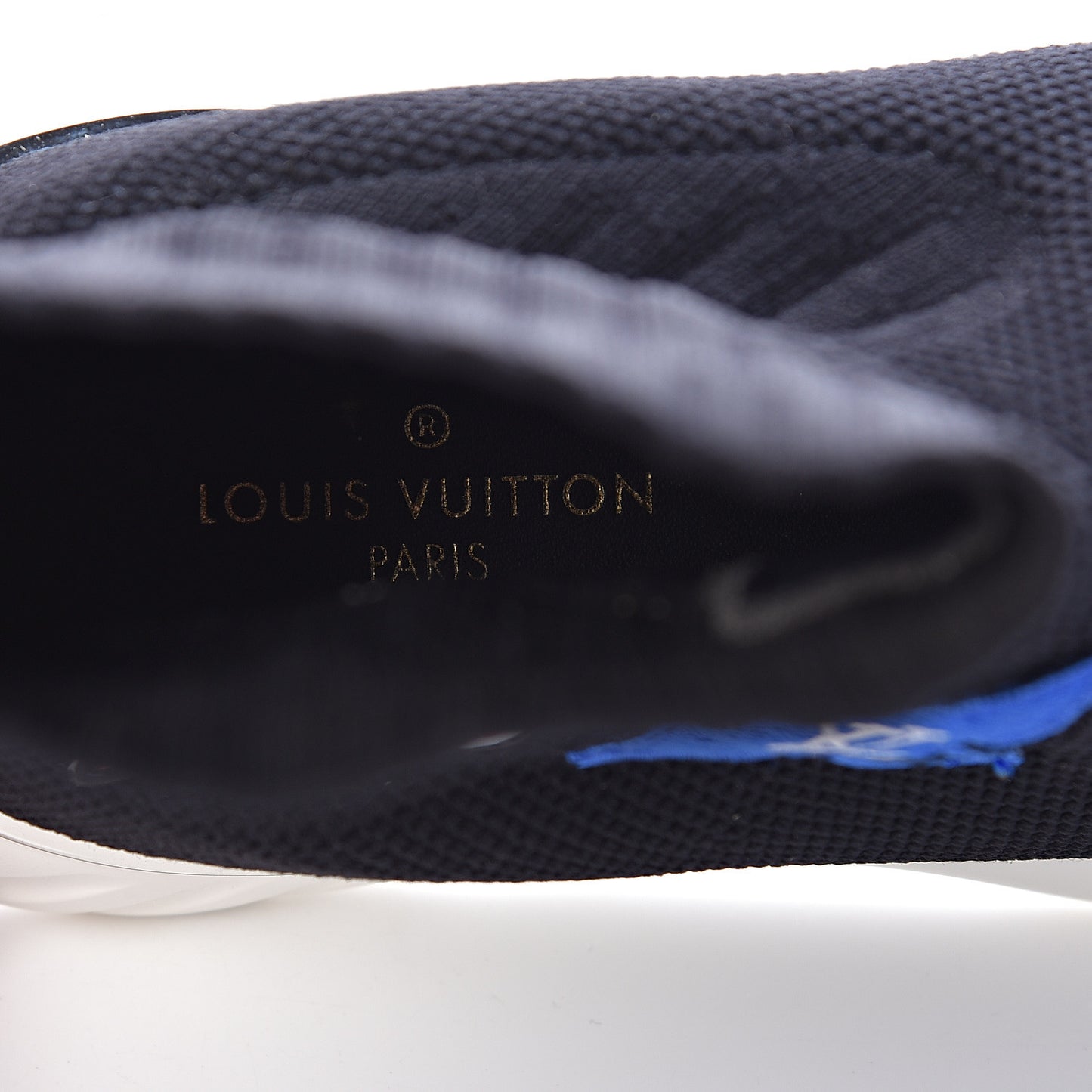 Stretch Fabric LV Black Heart Sock Sneaker 38 Black