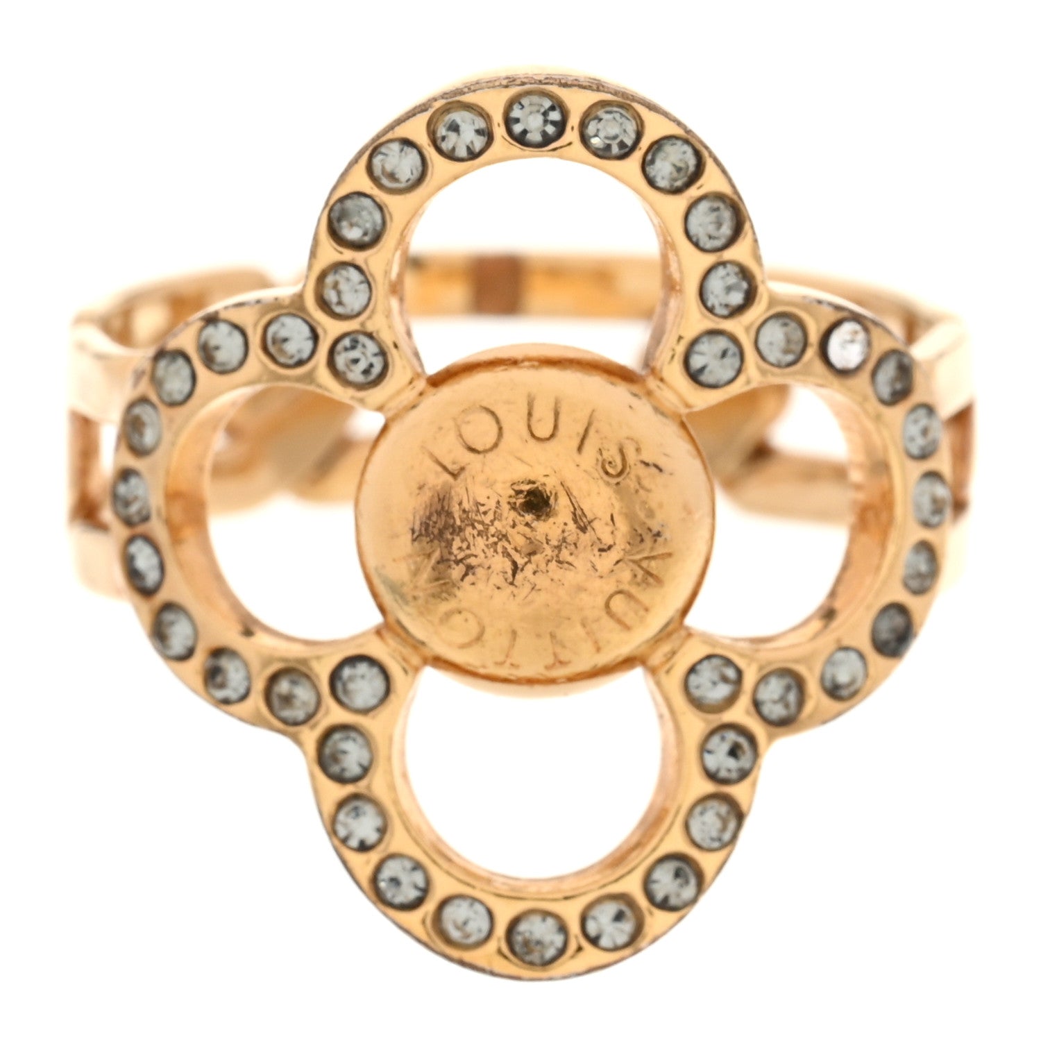 Louis Vuitton Strass Encrusted Flower Power Ring L 1 of 4