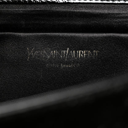 Saint Laurent Textured Patent Monogram Large Belle De Jour Clutch Black 6 of 7