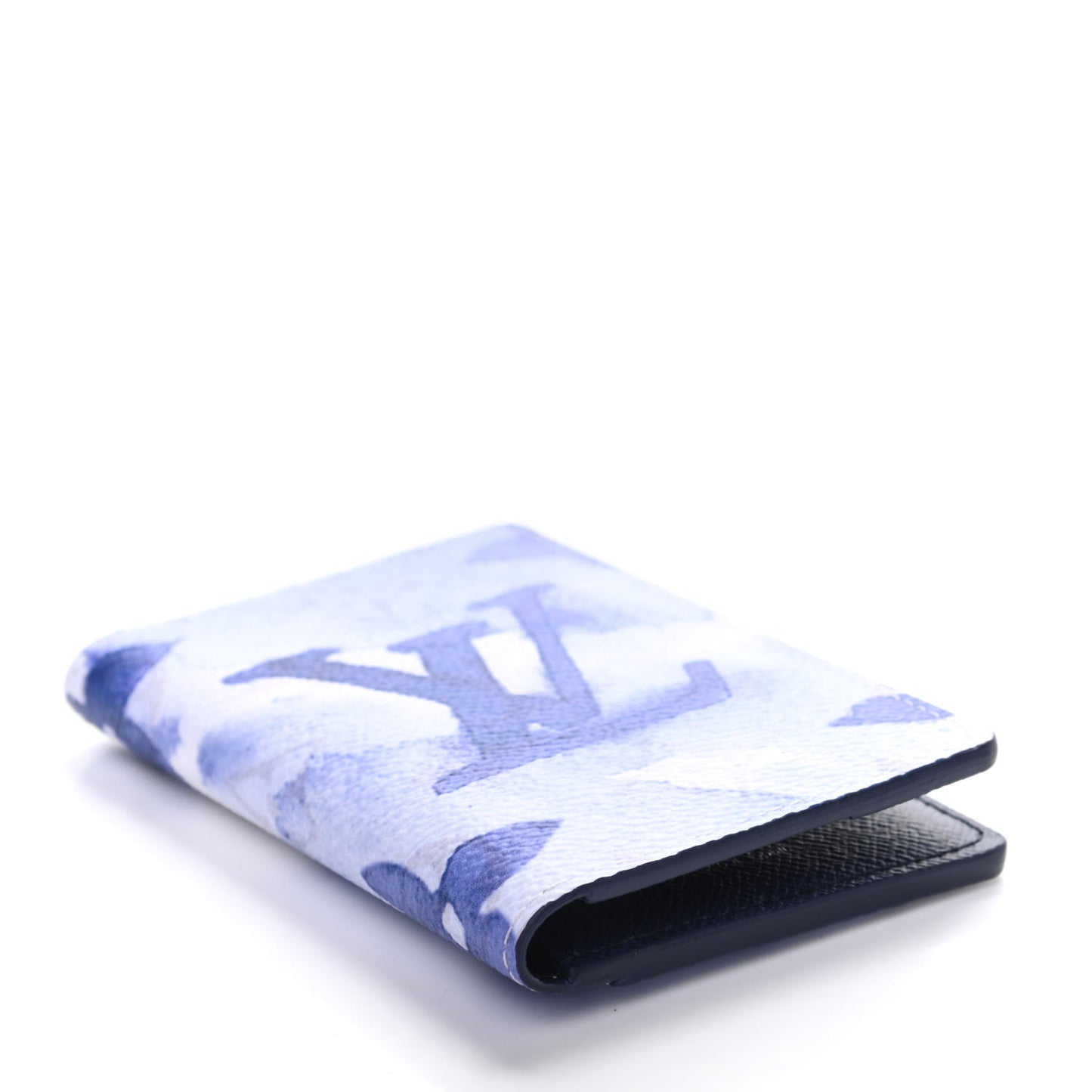 Monogram Watercolor Pocket Organizer Blue