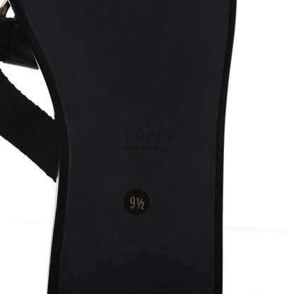 Gucci Patent Calfskin Cardinal Thong Sandals 9.5 Black 6 of 8