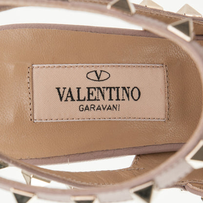 Valentino Garavani Calfskin Rockstud Ankle Strap 100mm Pumps 35 Water Rose Poudre 6 of 6