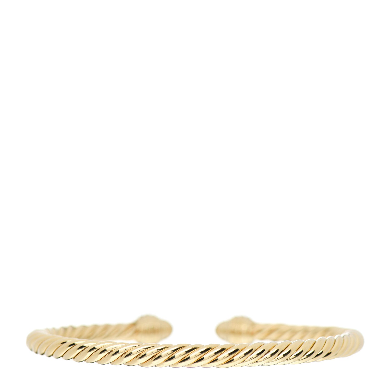 David Yurman 18K Yellow Gold Diamond 5mm Cable Classics Dome Bracelet 2 of 3