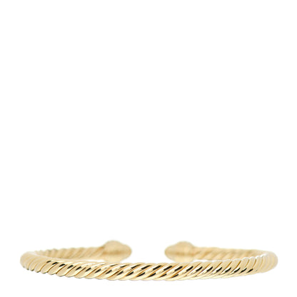 David Yurman 18K Yellow Gold Diamond 5mm Cable Classics Dome Bracelet 2 of 3