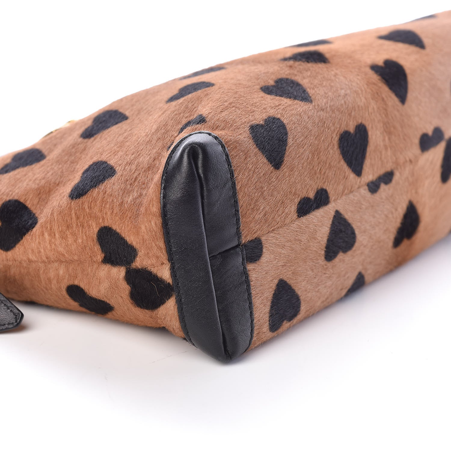 Burberry Calf Hair Heart Print Little Crush Dark Camel Black 8 of 9