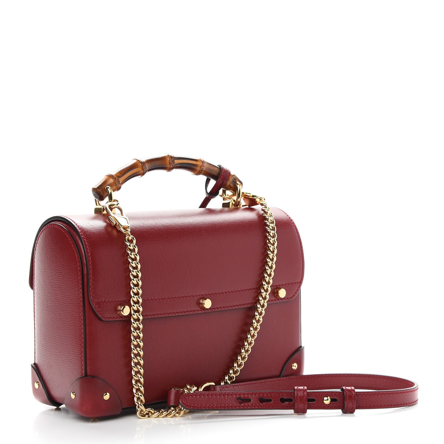 Azalea Calfskin Small Padlock Bamboo Shoulder Bag Romantic Cerise