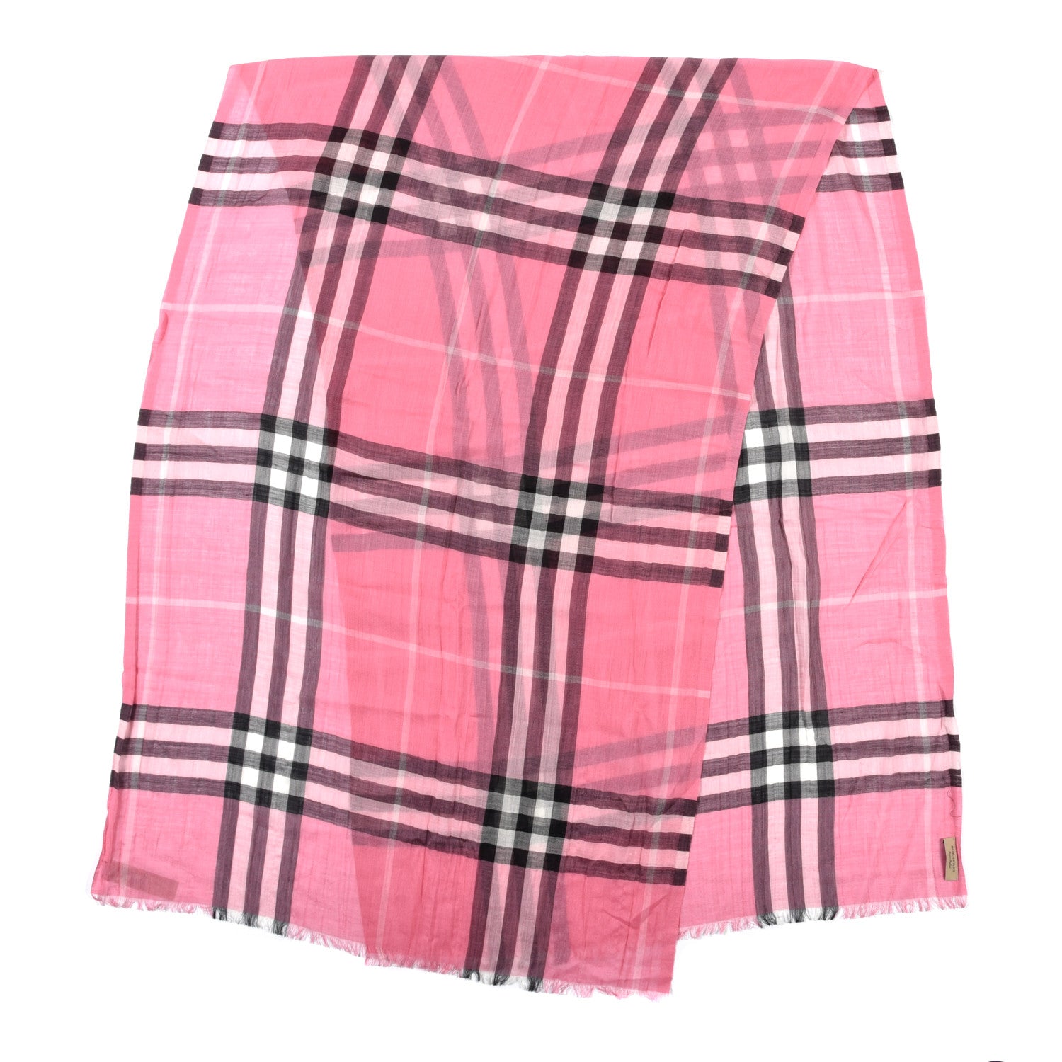 Burberry Wool Silk Gauze Giant Check ScarfPink 2 of 5