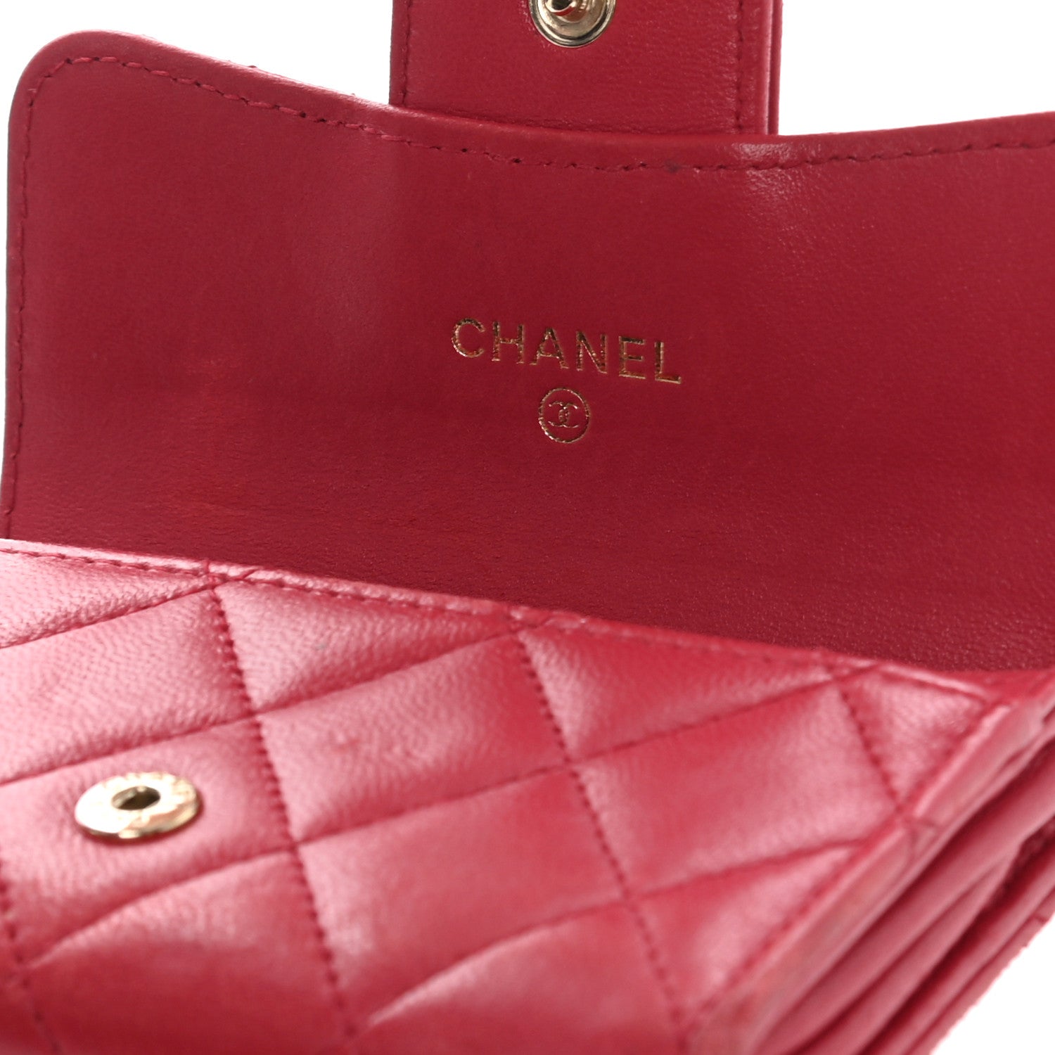 Chanel Lambskin Quilted Flap Card Holder Dark Pink 11 of 15