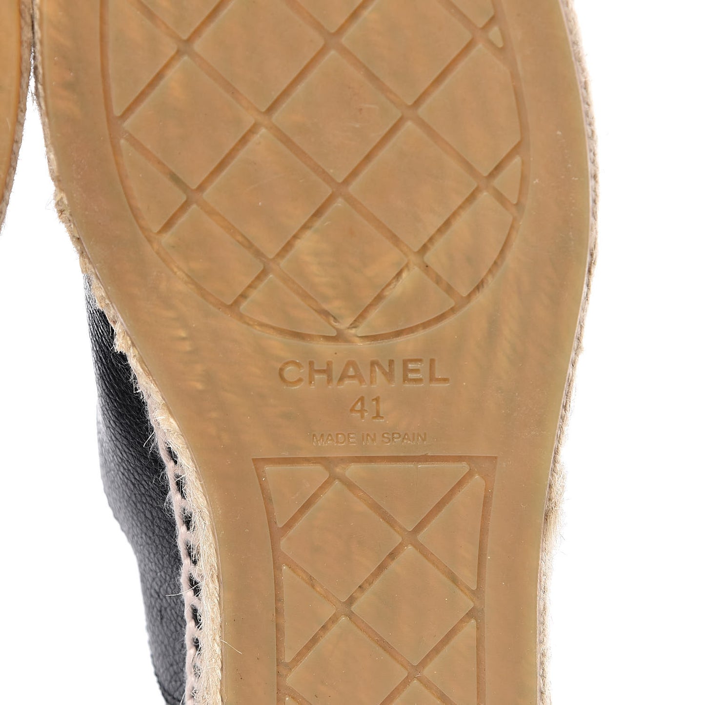Grained Calfskin CC Espadrilles 41 Black