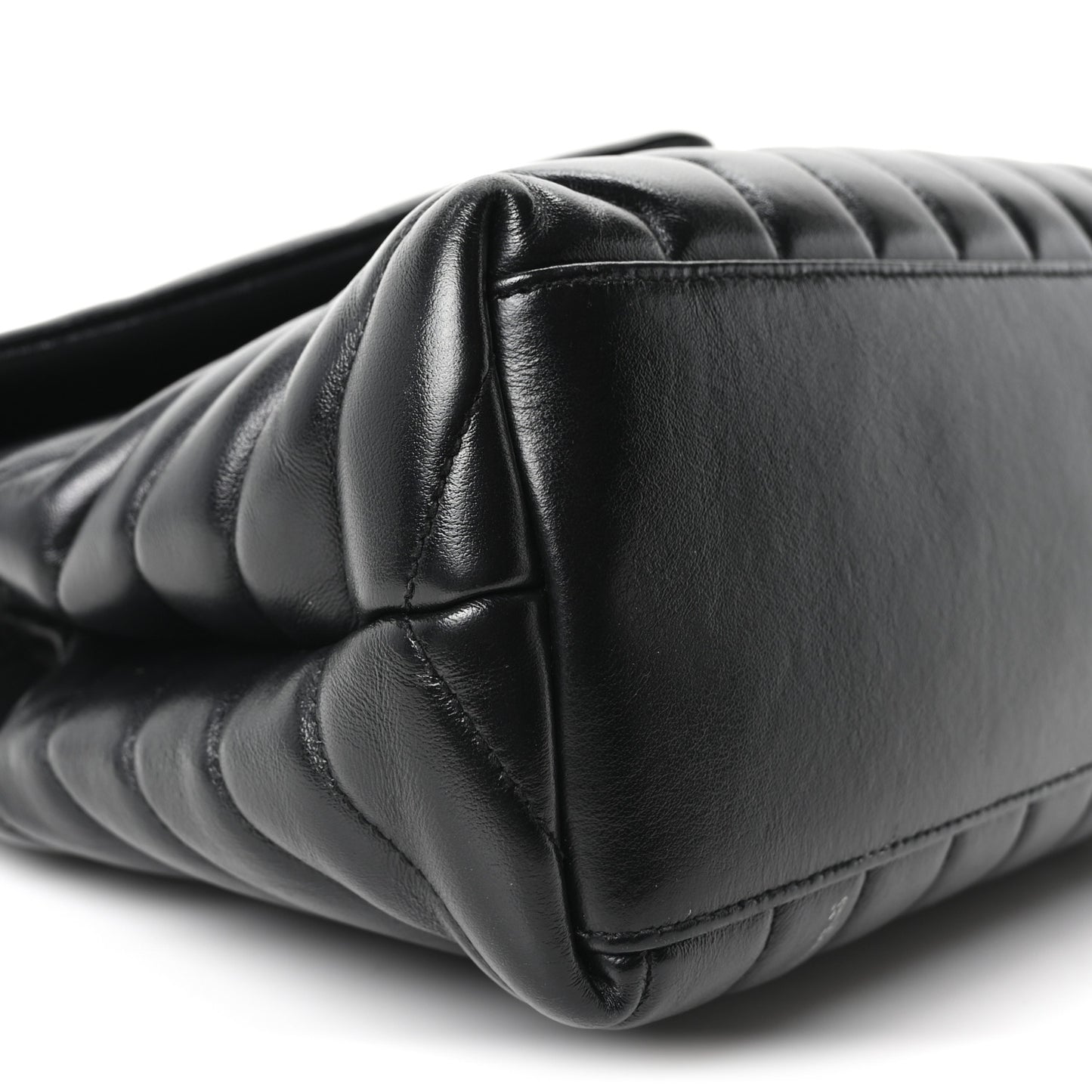 Calfskin Y Quilted Monogram Monochrome Medium Loulou Chain Satchel Black