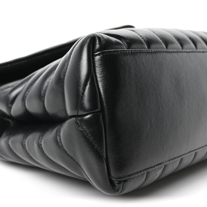 Saint Laurent Calfskin Y Quilted Monogram Monochrome Medium Loulou Chain Satchel Black 8 of 10