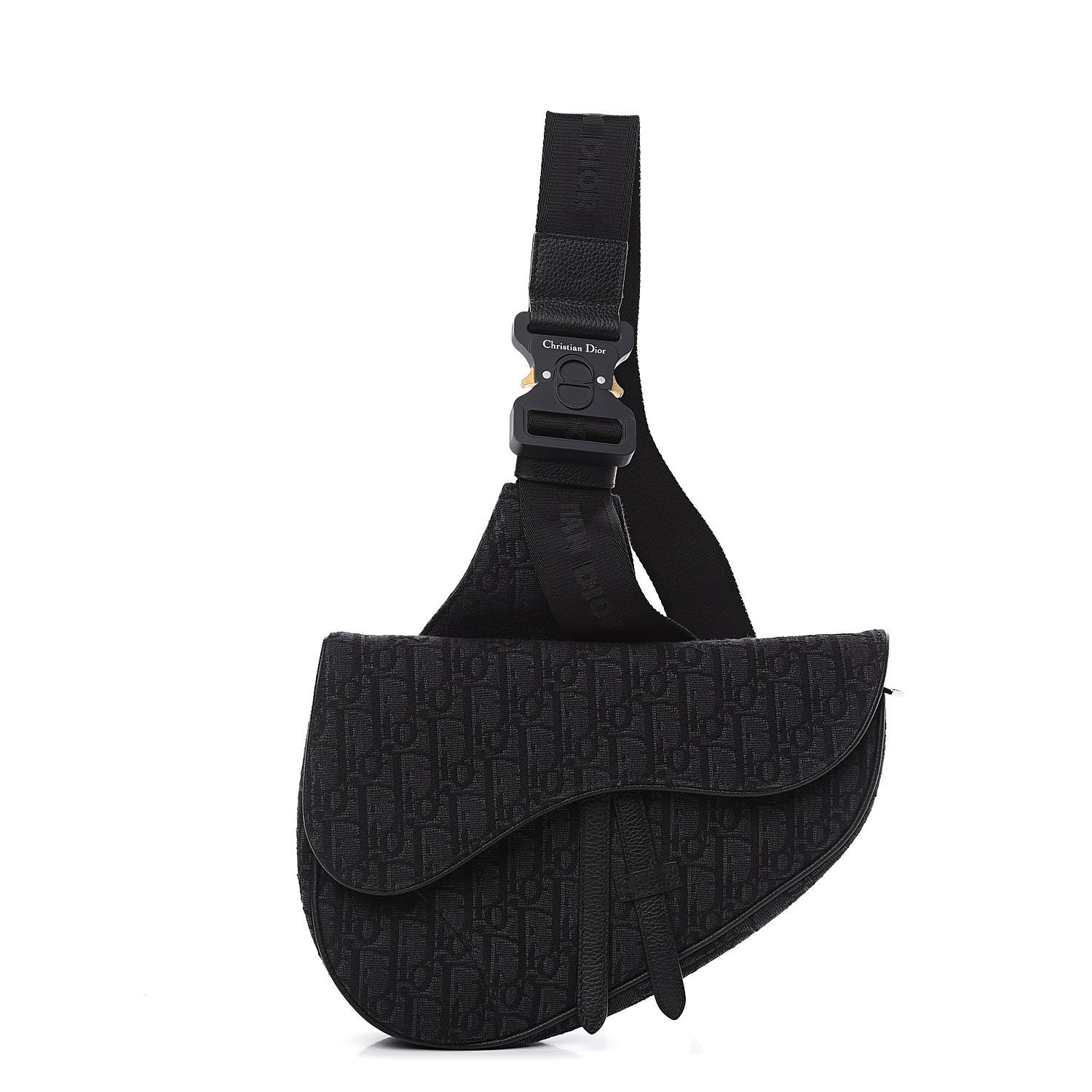 Christian Dior Oblique Mens Saddle Bag Black 1 of 9